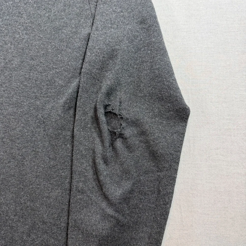 Brooks Brothers Sweater Mens Large Grey Fair V-Neck Made in Italy Raglan Sleeve